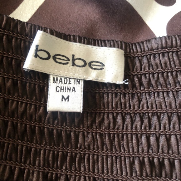 BEBE Sexy Brown/White Giraffe Print Plunge Front M - Picture 8 of 11